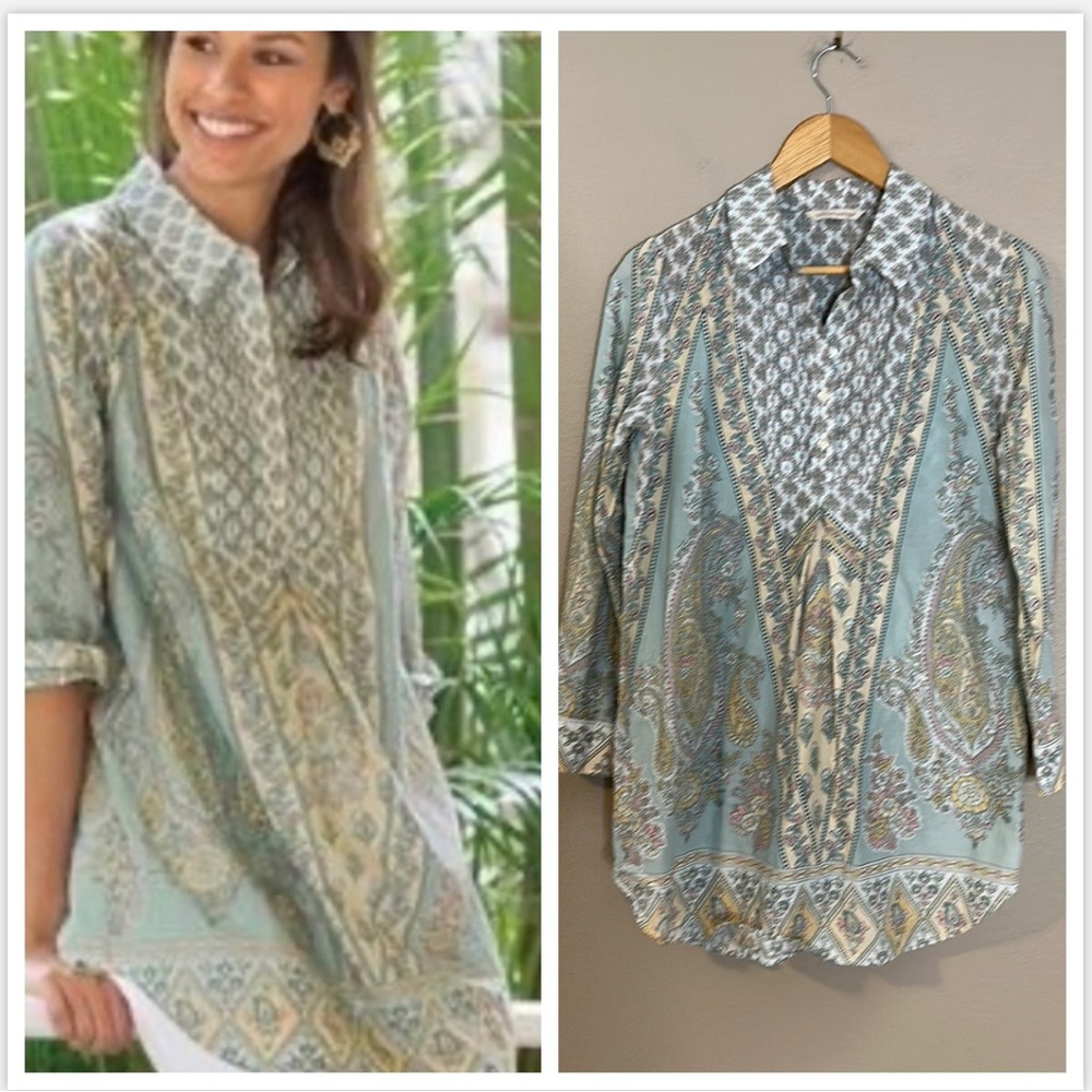 Soft Surroundings Tabitha Paisley Popover Tunic